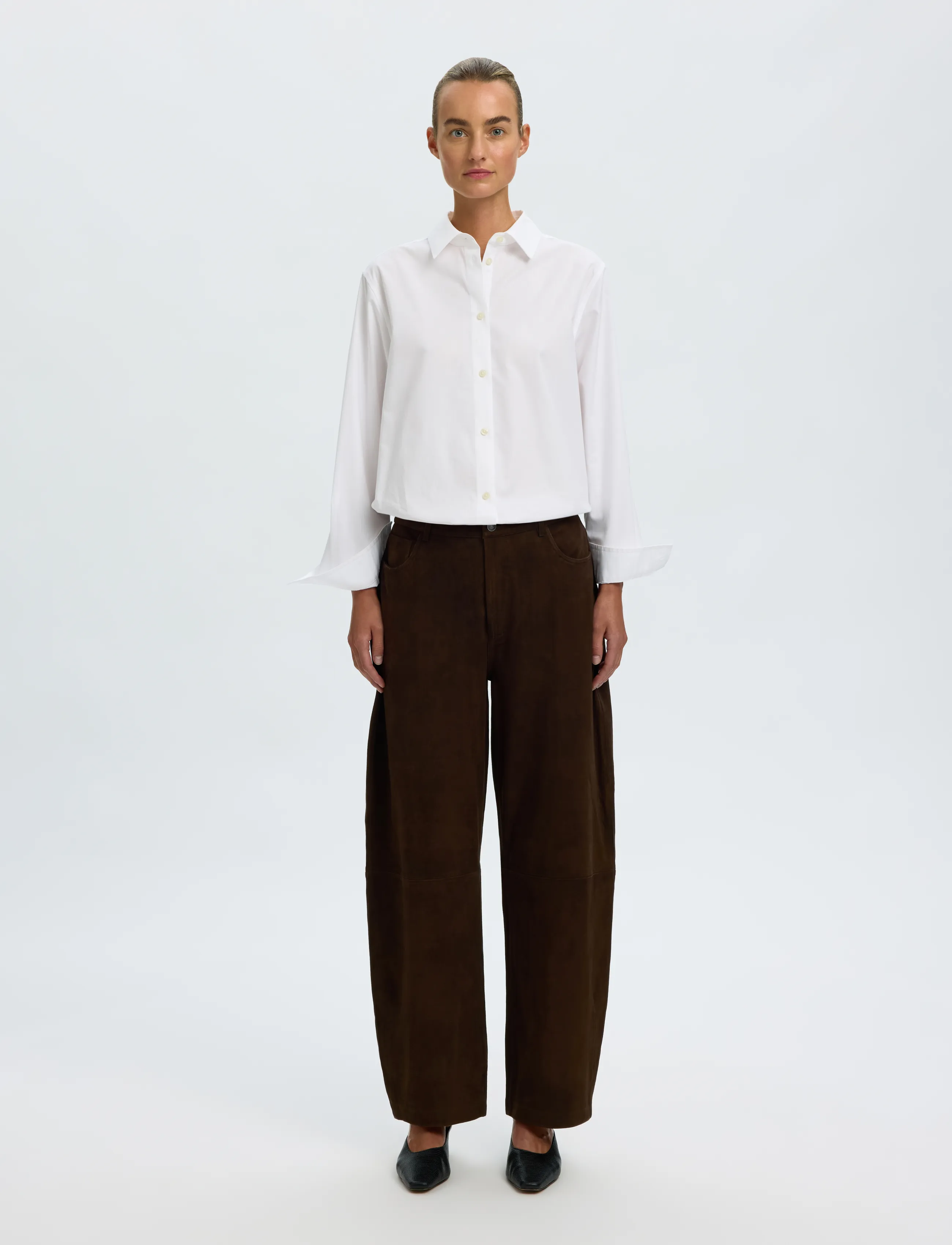 Selected - SLWKAYA MW SUEDE BARREL TROUSER - delicioso - 3