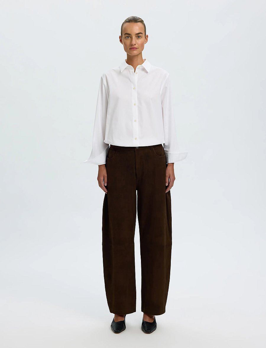 Selected - SLWKAYA MW SUEDE BARREL TROUSER - delicioso - 3