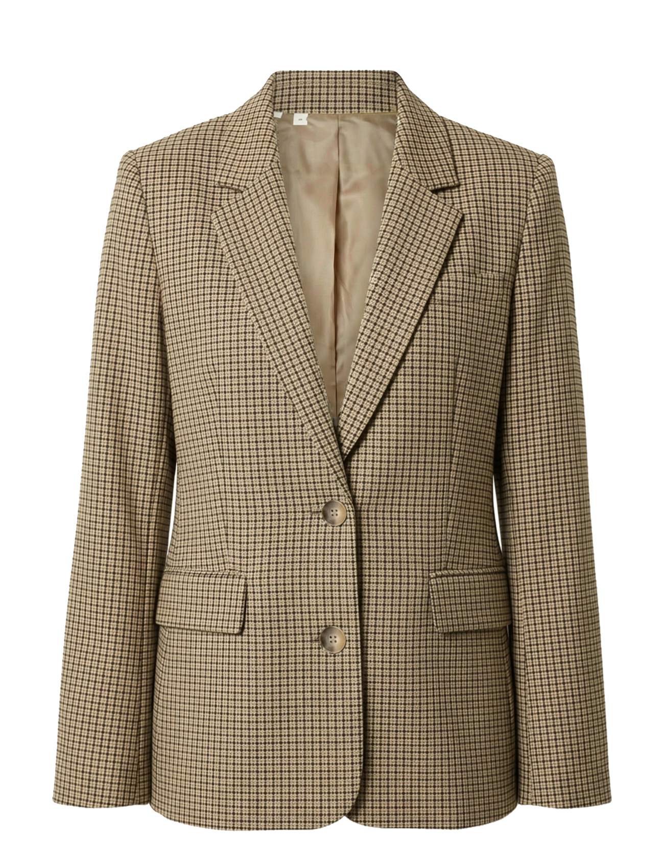 Selected SLWRITA LS CLASSIC BLAZER CHECK - Særlige begivenheder - MONKS ROBE / beige