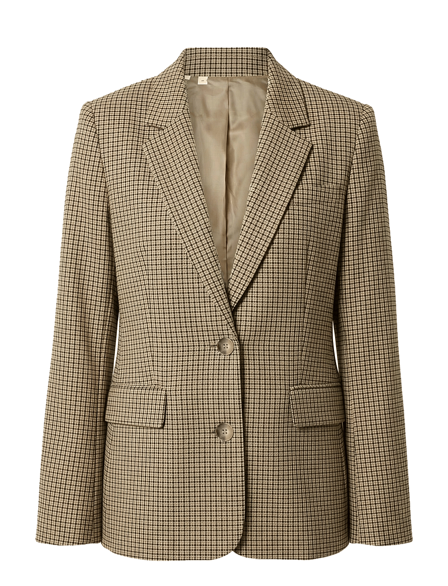 Selected - SLWRITA LS CLASSIC BLAZER CHECK - enkeltradede blazere - monks robe - 1