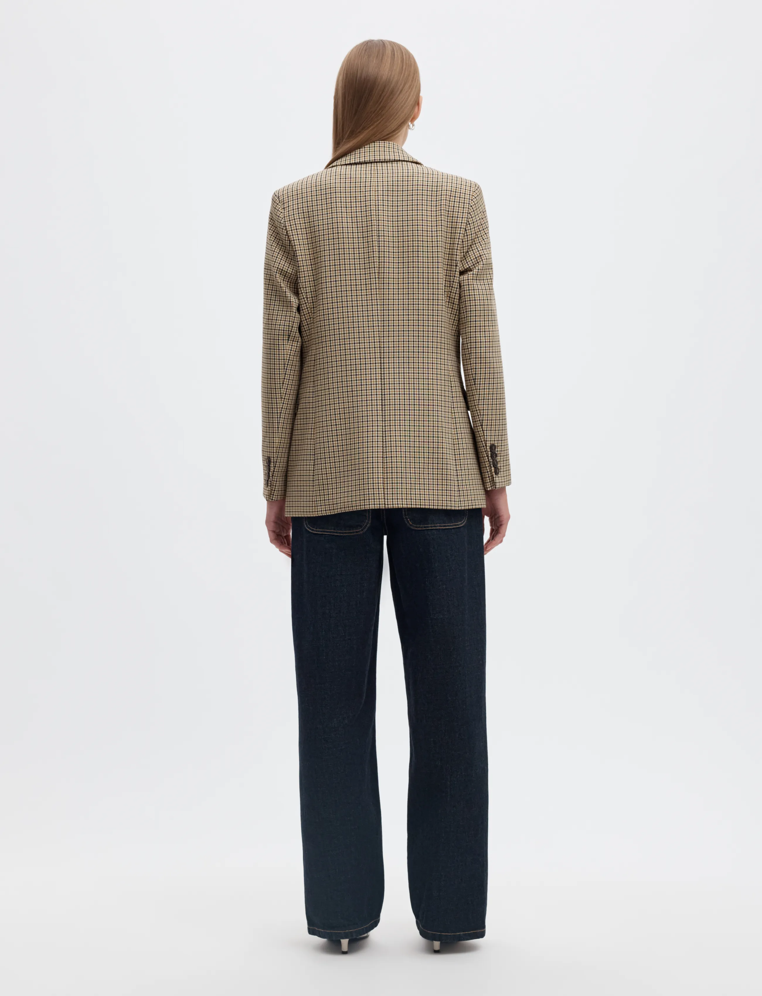 Selected - SLWRITA LS CLASSIC BLAZER CHECK - enkeltradede blazere - monks robe - 2
