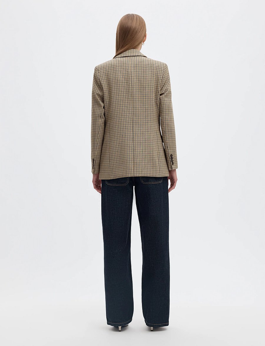 Selected - SLWRITA LS CLASSIC BLAZER CHECK - enkeltradede blazere - monks robe - 2