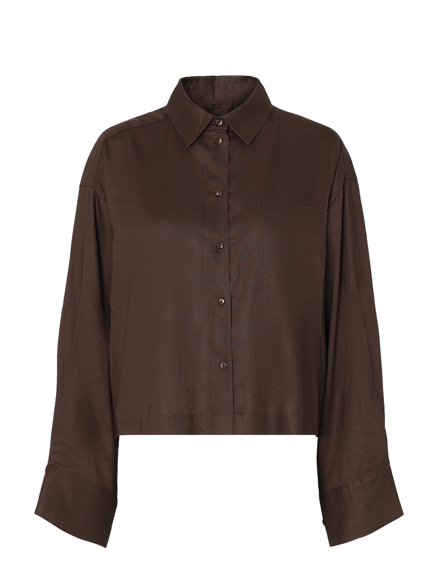 Selected - SLWCAIN-ASTHA LS BOXY CROPPED SHIRT - langärmlige hemden - delicioso - 1