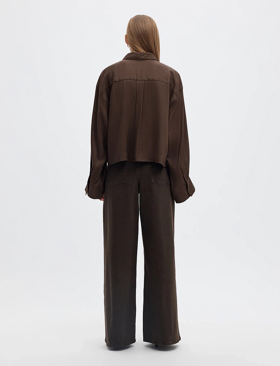 Selected - SLWCAIN-ASTHA LS BOXY CROPPED SHIRT - langärmlige hemden - delicioso - 2