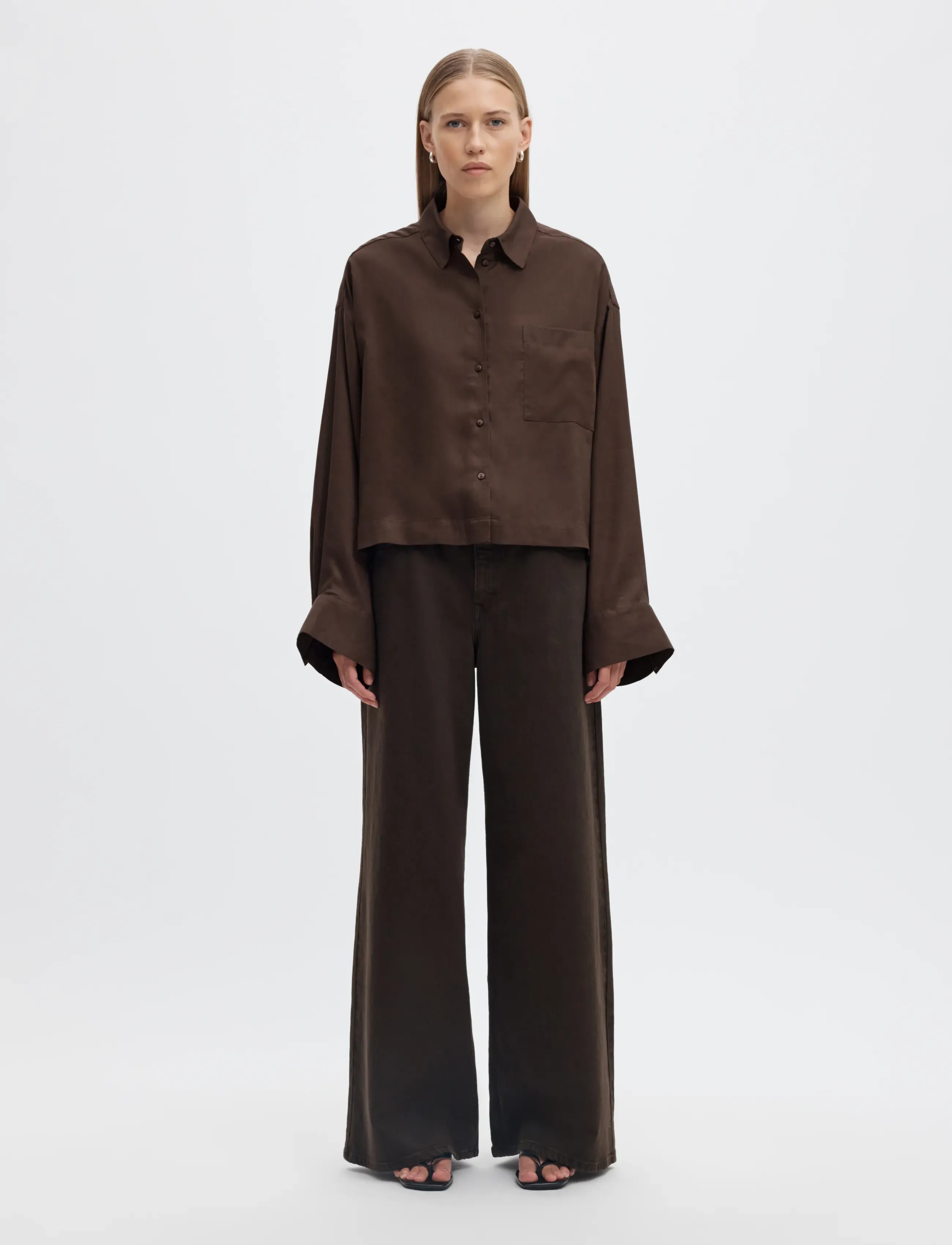 Selected - SLWCAIN-ASTHA LS BOXY CROPPED SHIRT - langärmlige hemden - delicioso - 3