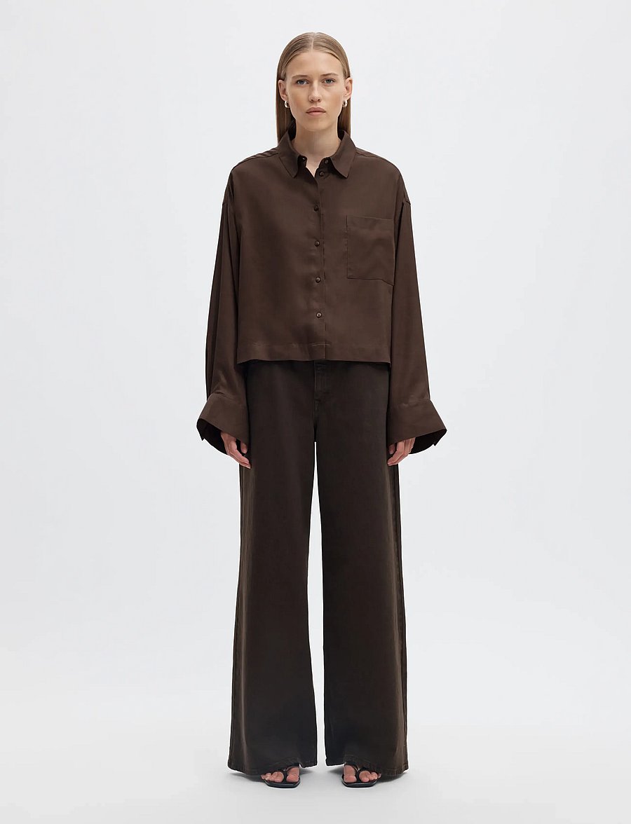 Selected - SLWCAIN-ASTHA LS BOXY CROPPED SHIRT - langärmlige hemden - delicioso - 3