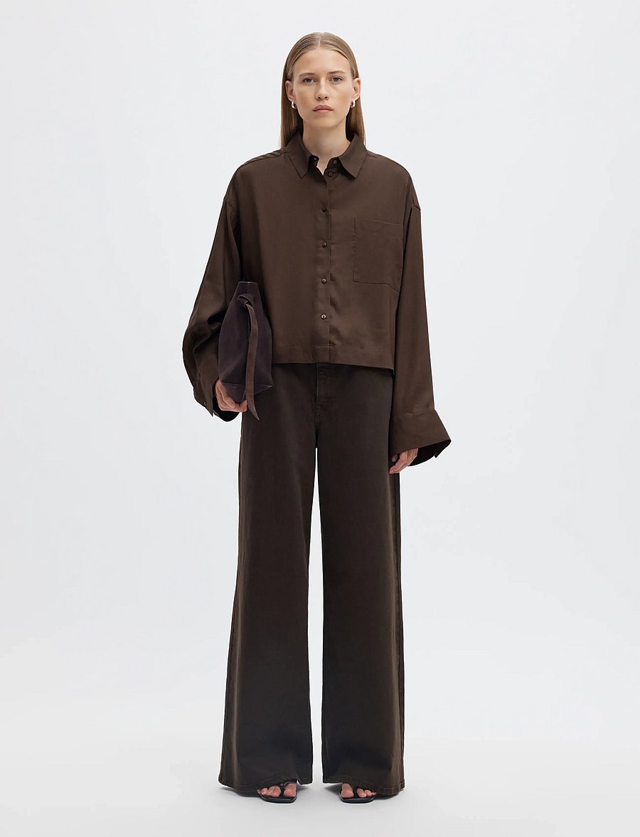 Selected - SLWCAIN-ASTHA LS BOXY CROPPED SHIRT - langärmlige hemden - delicioso - 5