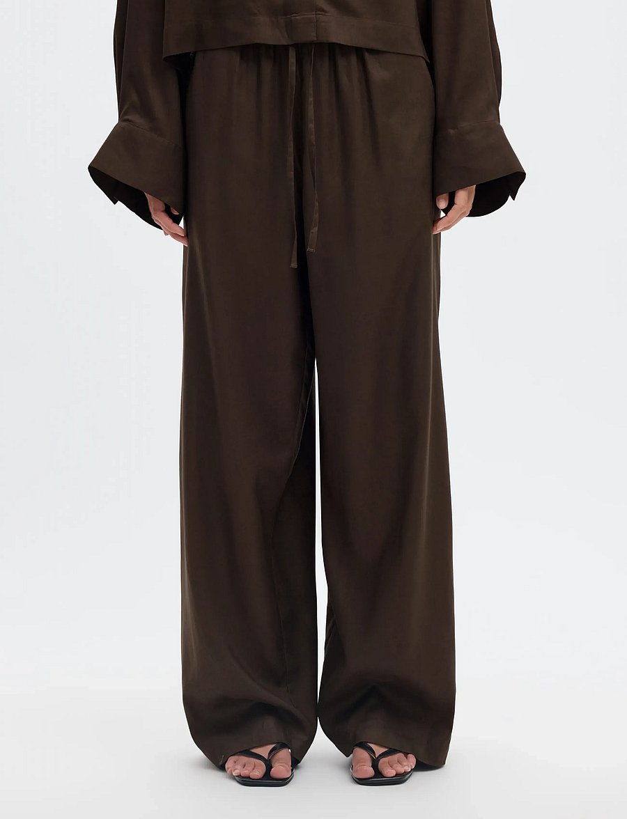 Selected - SLWCAIN HW ELASTICATED WIDE PANT - laia säärega püksid - delicioso - 0