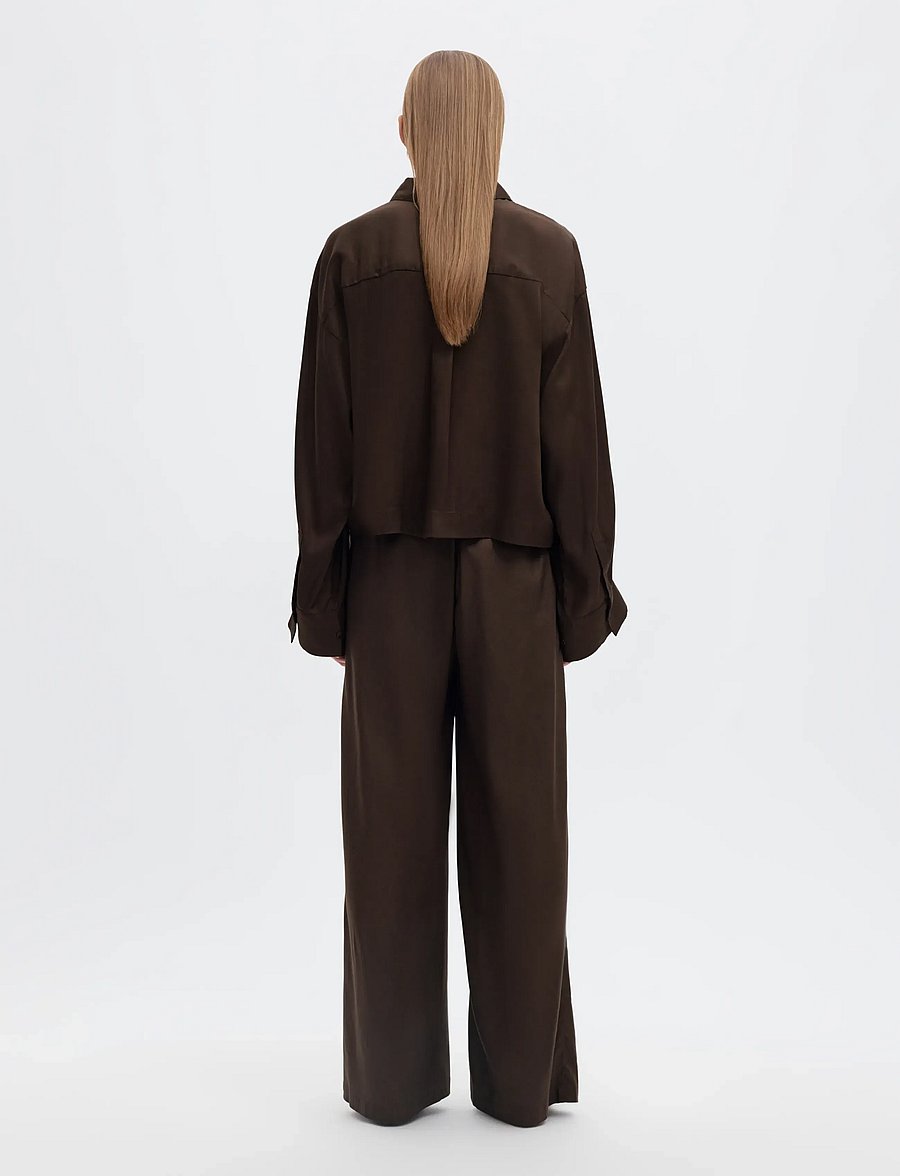 Selected - SLWCAIN HW ELASTICATED WIDE PANT - laia säärega püksid - delicioso - 2