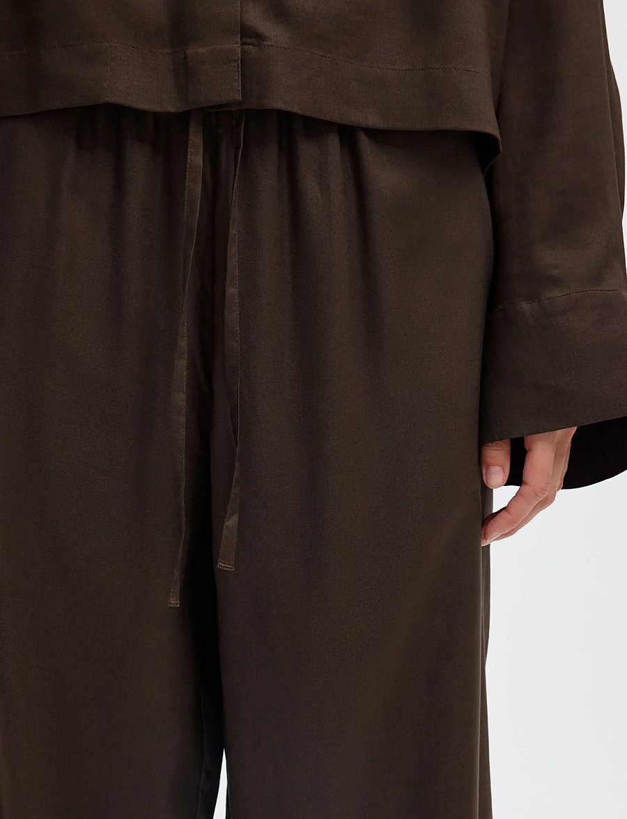 Selected - SLWCAIN HW ELASTICATED WIDE PANT - laia säärega püksid - delicioso - 4