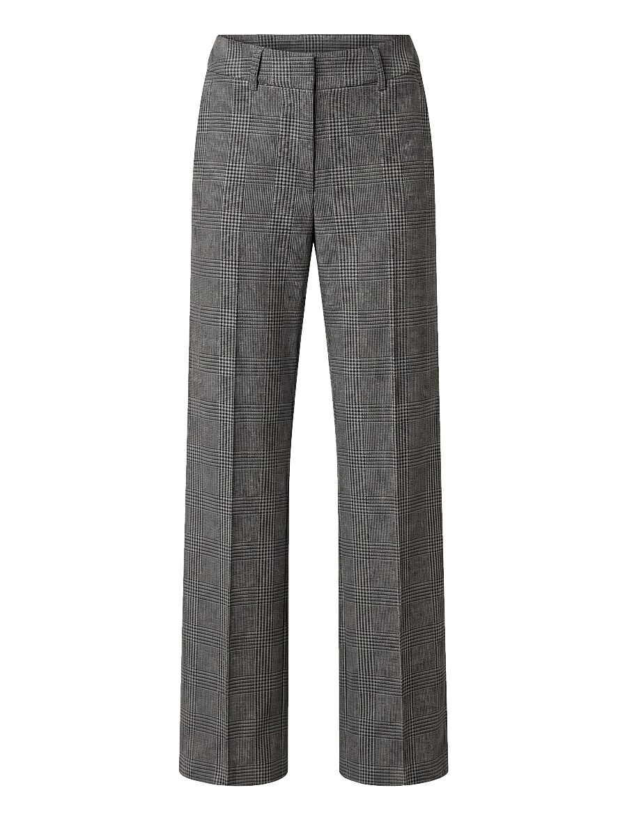 Selected - SLWRITA-ALBI MW WIDE PANT CHECK - kostymbyxor - dark blue - 0