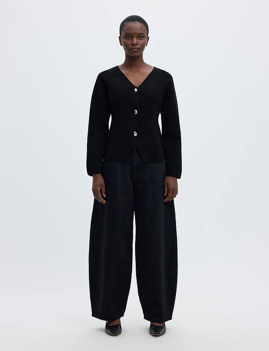 Selected - SLWMIKA LS KNIT V-NECK CARDIGAN - cardigans - black - 3