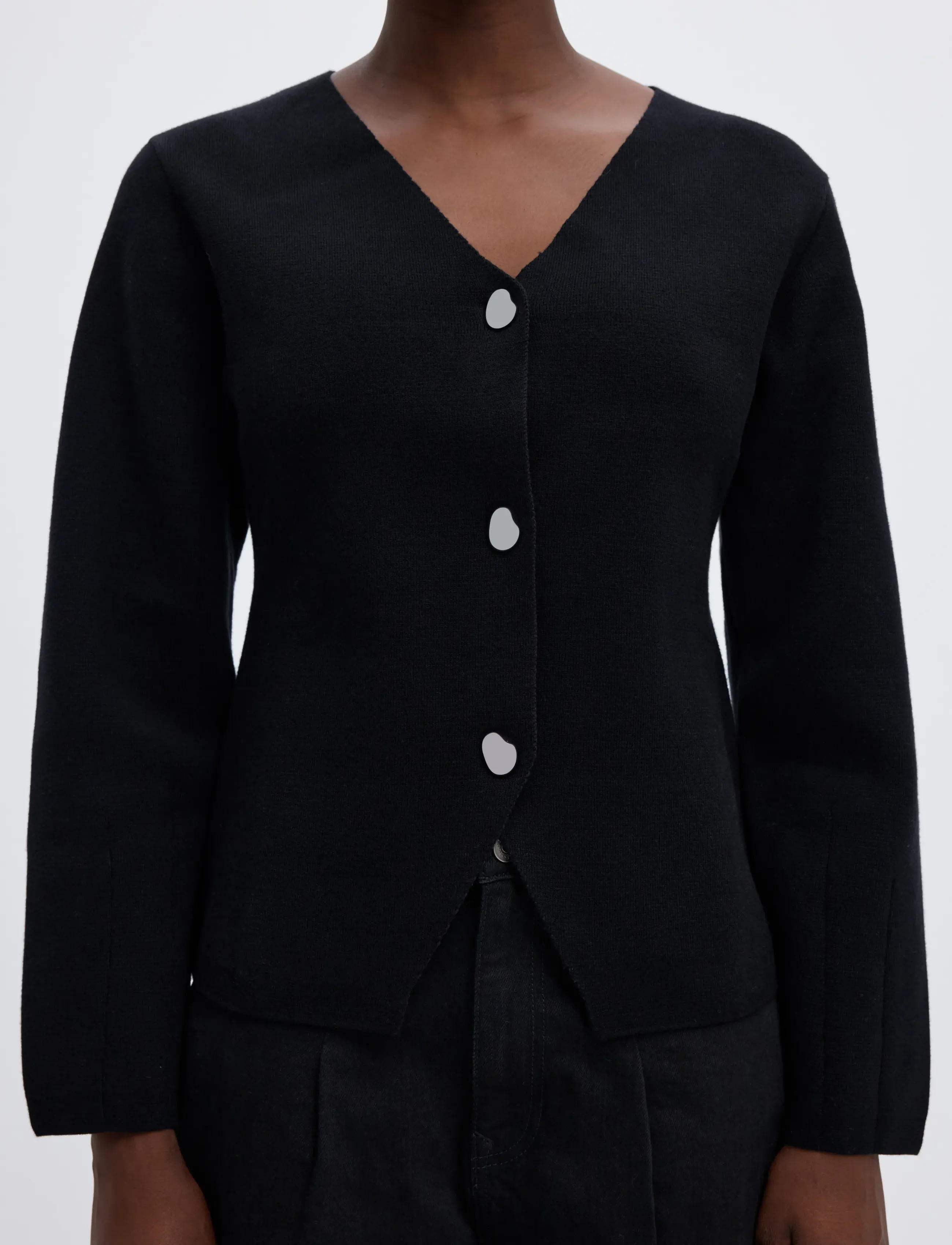 Selected - SLWMIKA LS KNIT V-NECK CARDIGAN - cardigans - black - 4