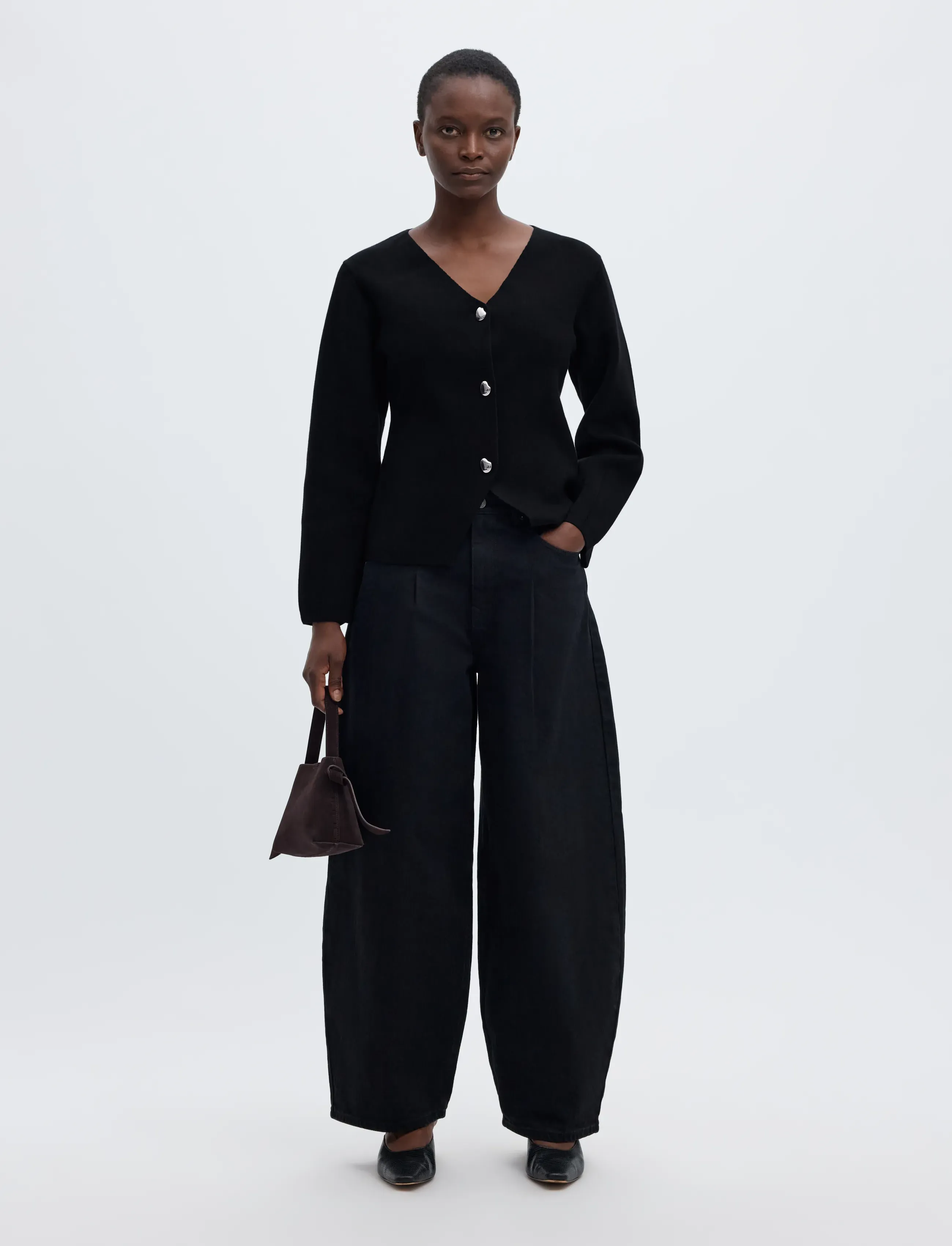 Selected - SLWMIKA LS KNIT V-NECK CARDIGAN - cardigans - black - 5