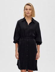 Selected Femme - SLFIRENE-TONIA LS  SHIRT DRESS CURVE - skjortklänningar - black - 0