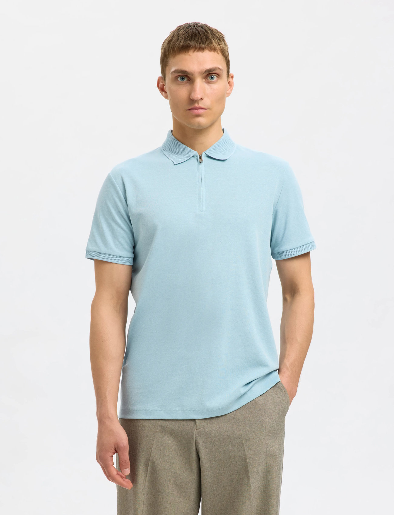 Selected Slmfave Zip Ss Polo Noos - - S 1