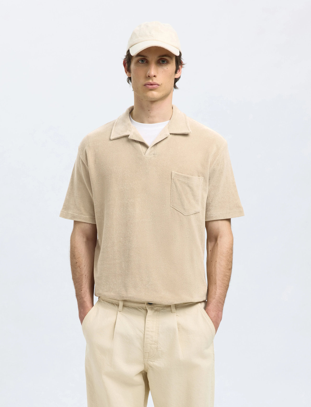 Selected Slhrelax-Terry Ss Resort Polo Ex - Khaki green - S 1