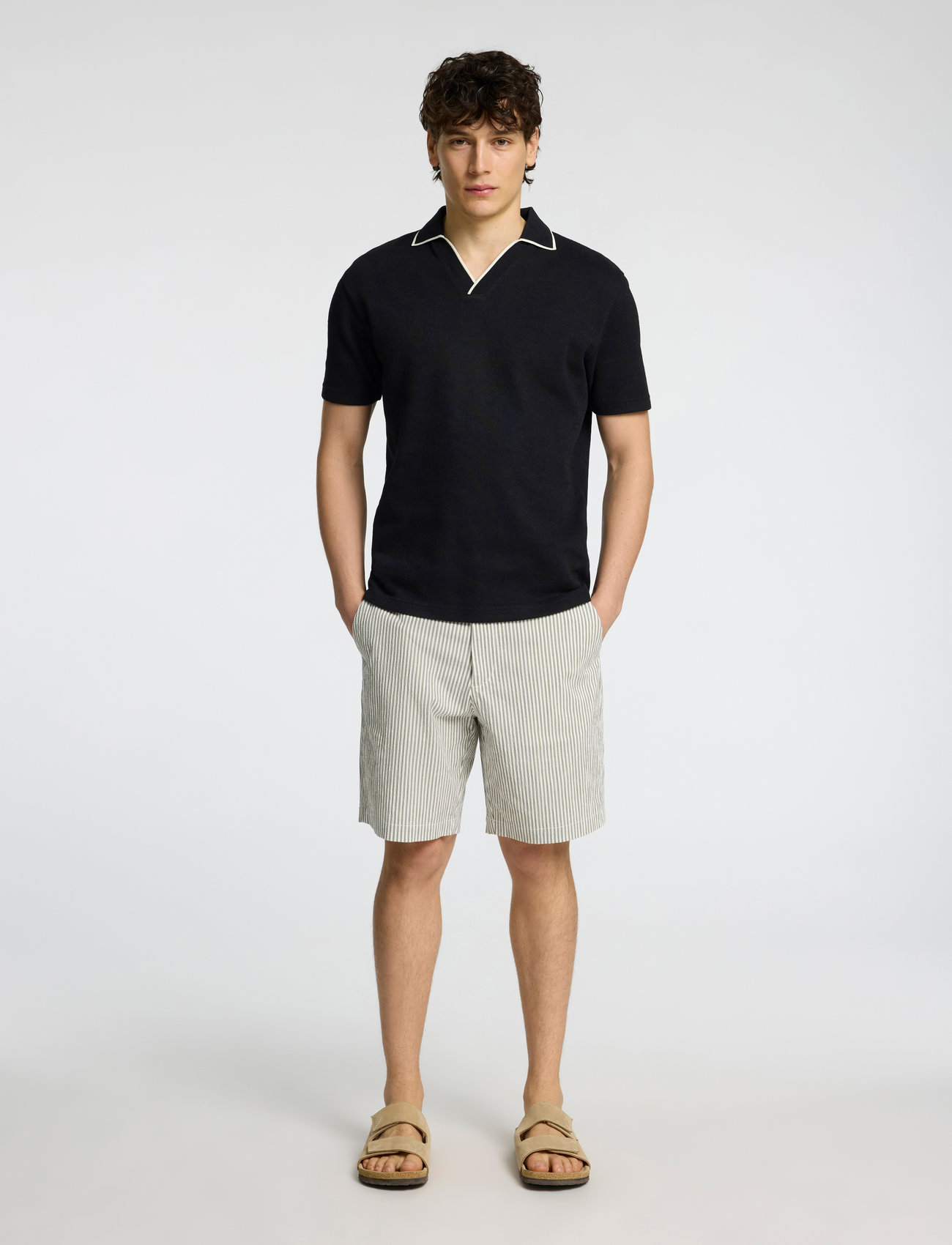Selected Slhregular-Karl Seersucker Shorts - - S 2