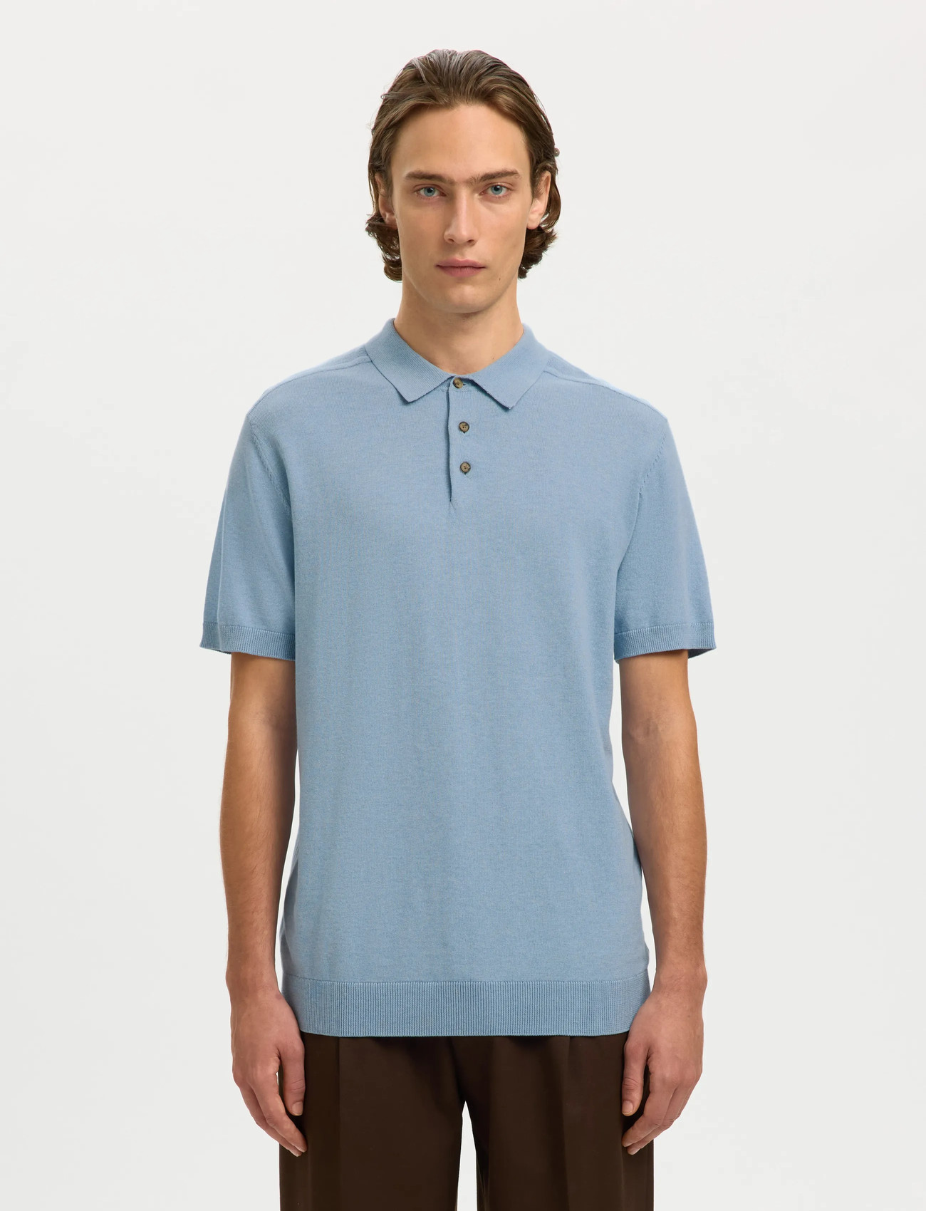 Selected Slmberg Ss Knit Polo Noos - Black - S 1