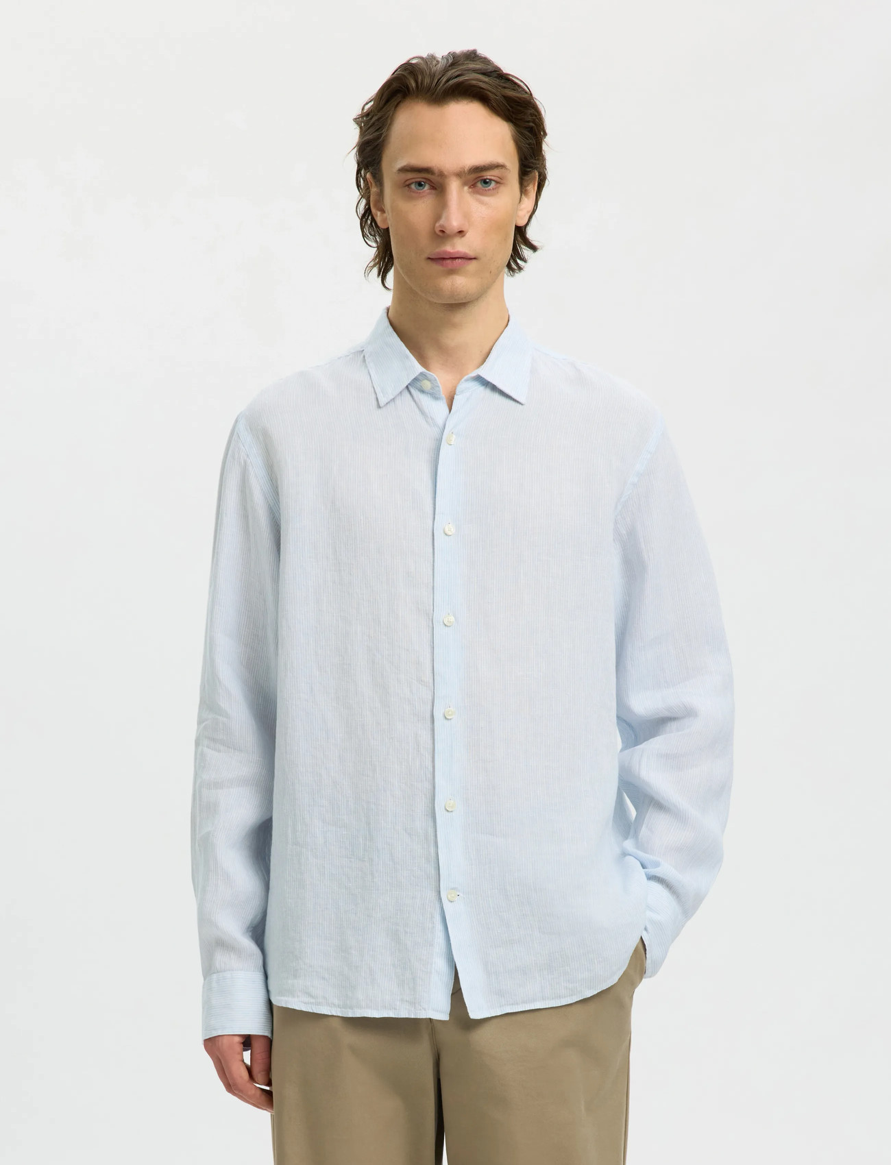 Selected Slmregclaus Kylian Linen Ls Shirt Noos - - S 2