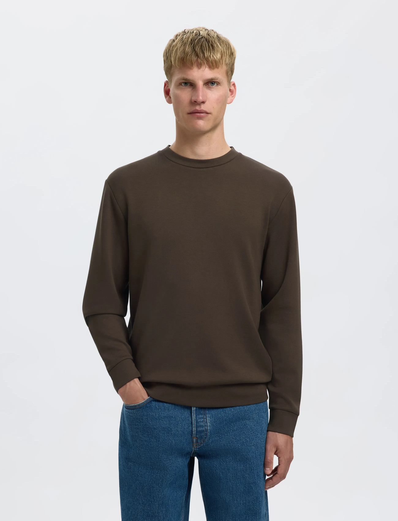 Selected Slmemanuel Soft Crew Neck Sweat Noos - - S 1