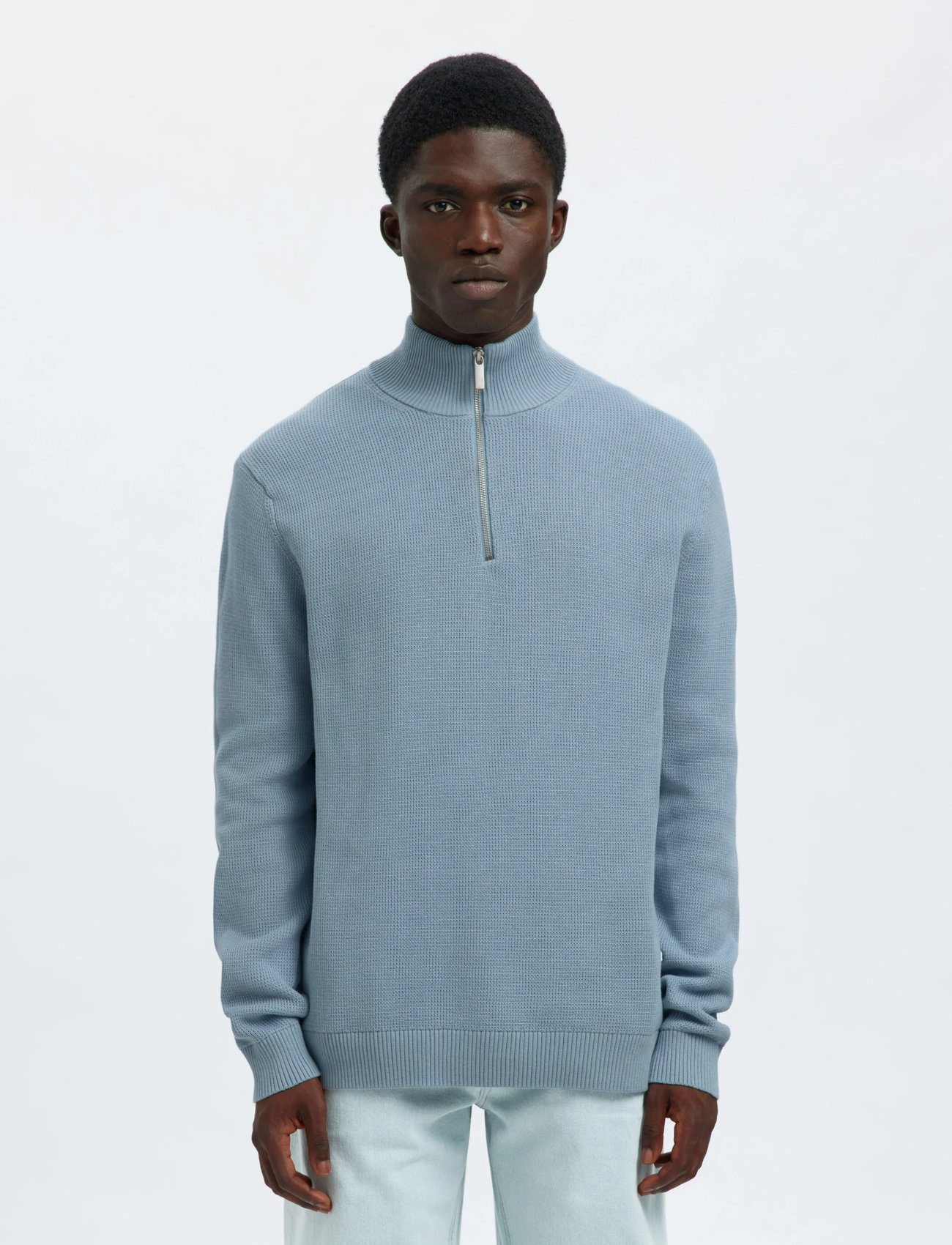 Selected Slhdane Ls Knit Structure Half Zip Noos - Brown - S 2