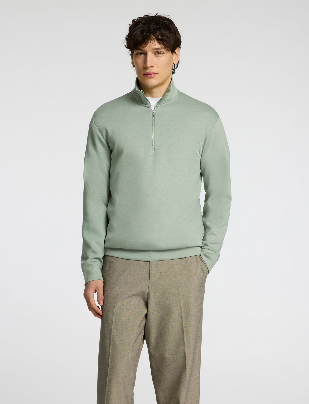 Selected Slhemanuel Soft Zip High Neck Sweat Noos - - S 1