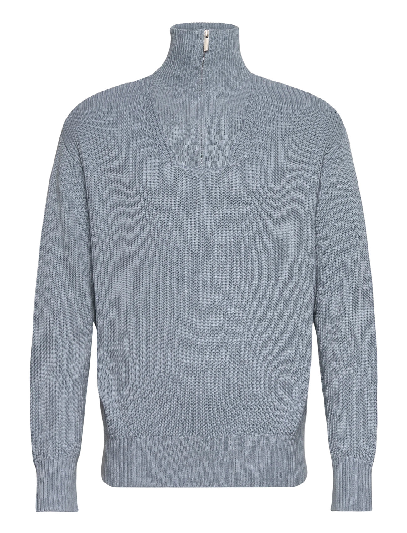 Selected Slhdry Ls Knit Relaxed Half Zip - Grey - S 2