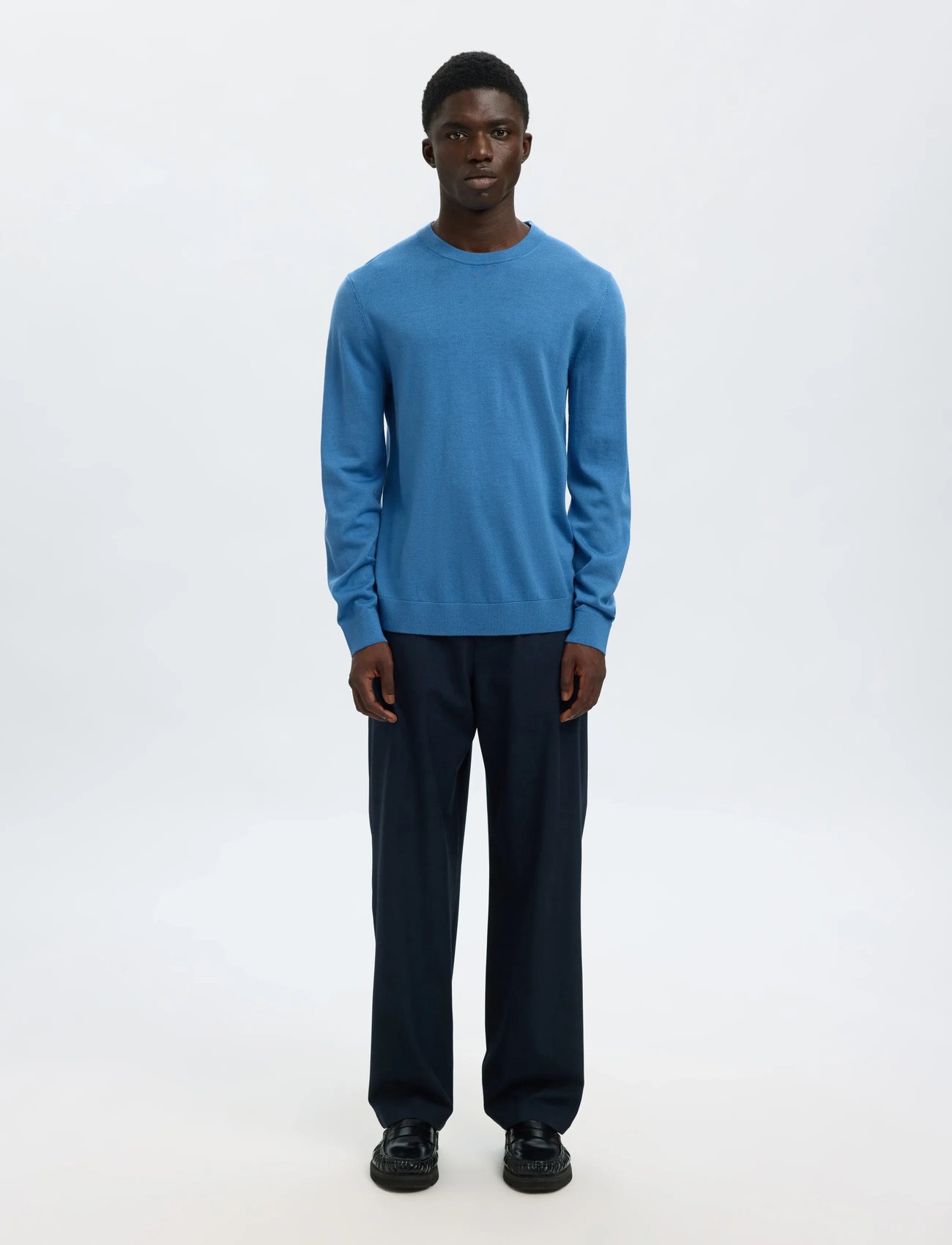 Selected Slhtray Ls Knit Merino Crew Neck Noos - Khaki green - S 2