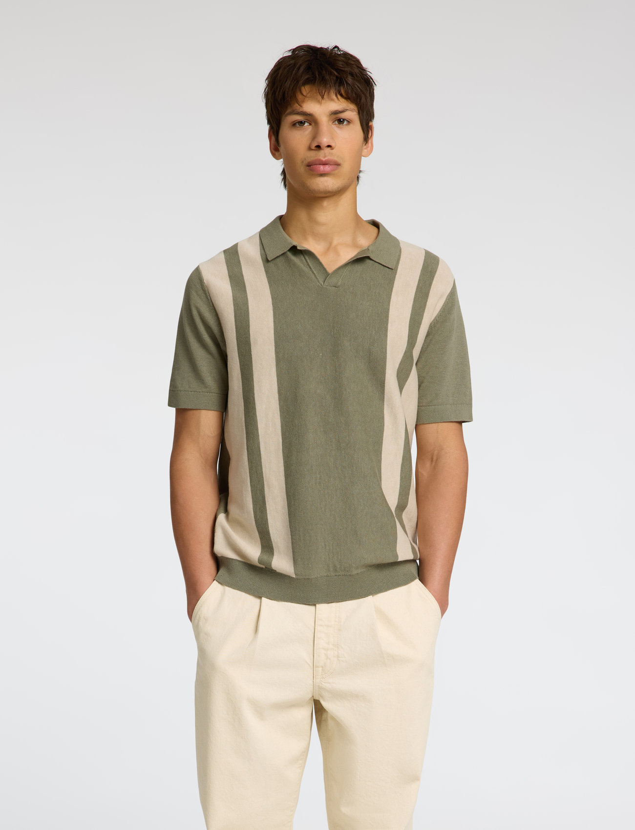 Selected Slhmattis Ss Linen Blend Open Polo Noos - - S 1