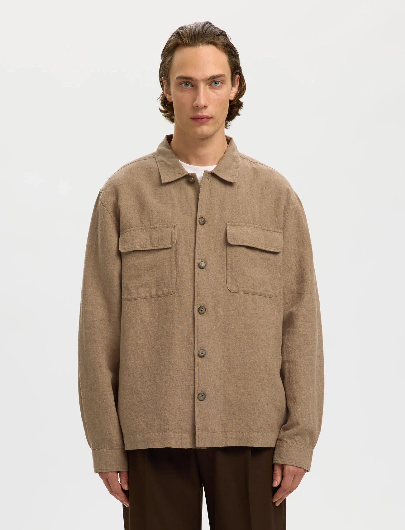 Selected Slmotto Leroy Linen Blend Overshirt Noos - - S 2