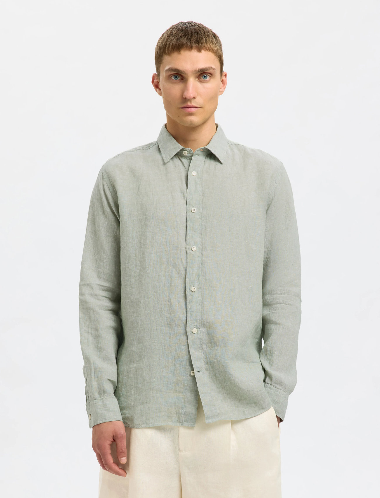 Selected Slhregkylian Linen Ls Shirt - - S 1