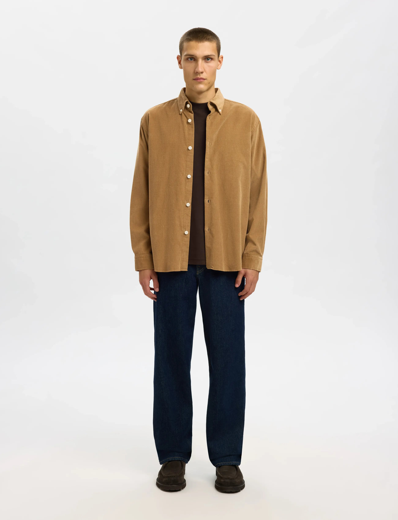 Selected Slmregcole Danni Cord Bd Ls Shirt Noos - Navy - S 2