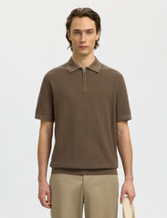 Selected Slmcran Ss Knit Structure Zip Polo Noos (SEL16096388