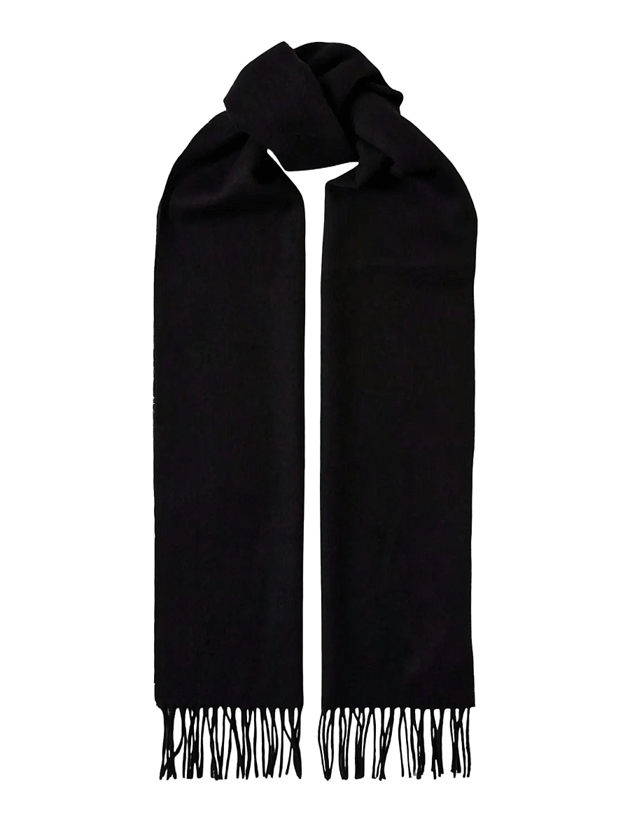 Selected - SLMTOPE WOOL SCARF - accessoarer - black - 1