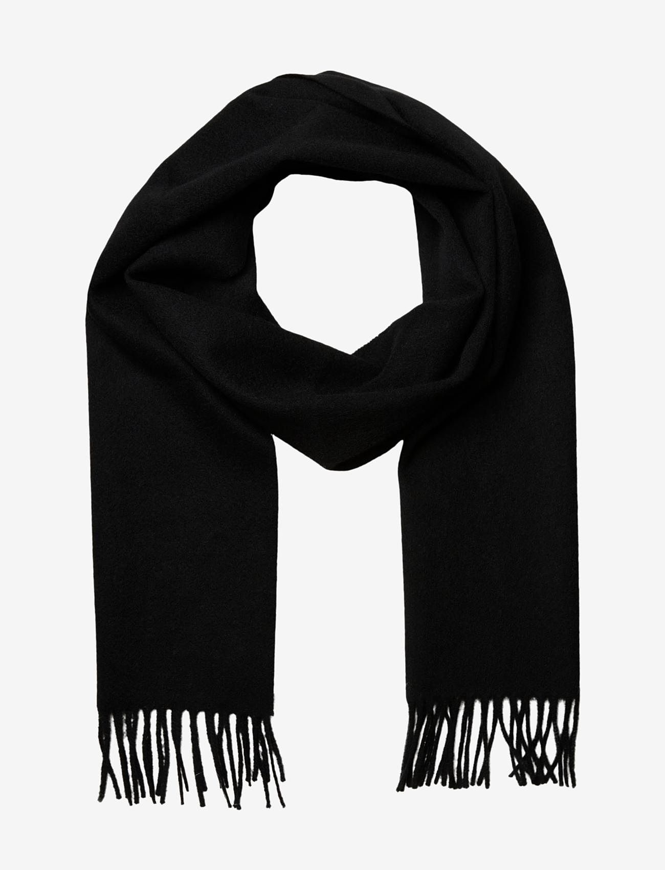 Selected - SLMTOPE WOOL SCARF - talvesallid - black - 2