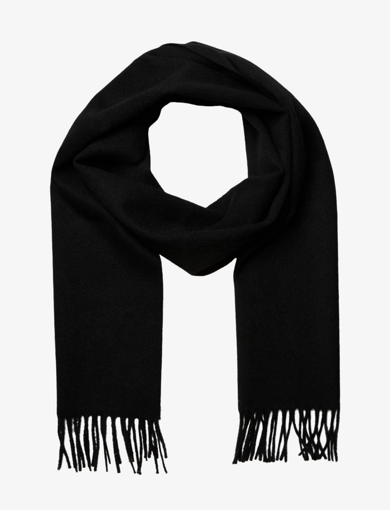Selected - SLMTOPE WOOL SCARF - winter scarves - black - 2