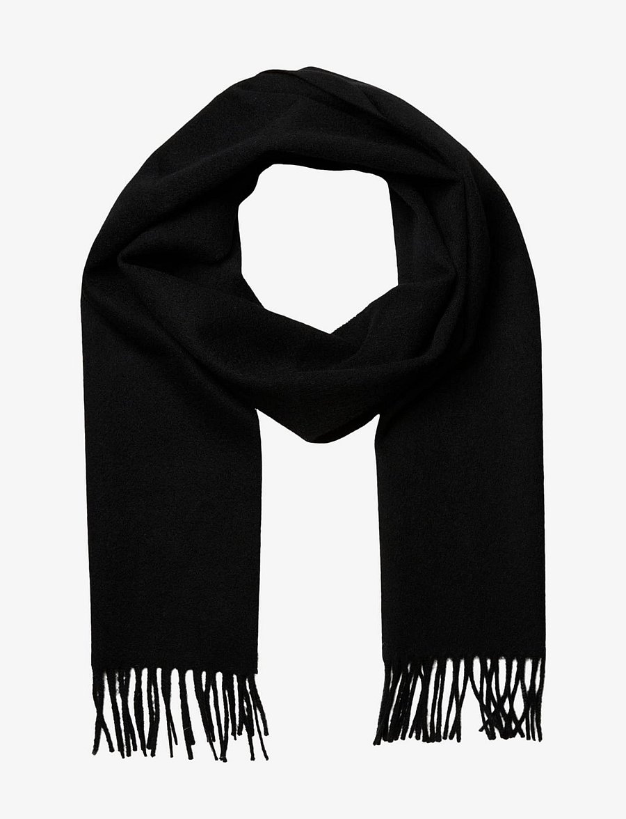Selected - SLMTOPE WOOL SCARF - accessoarer - black - 2