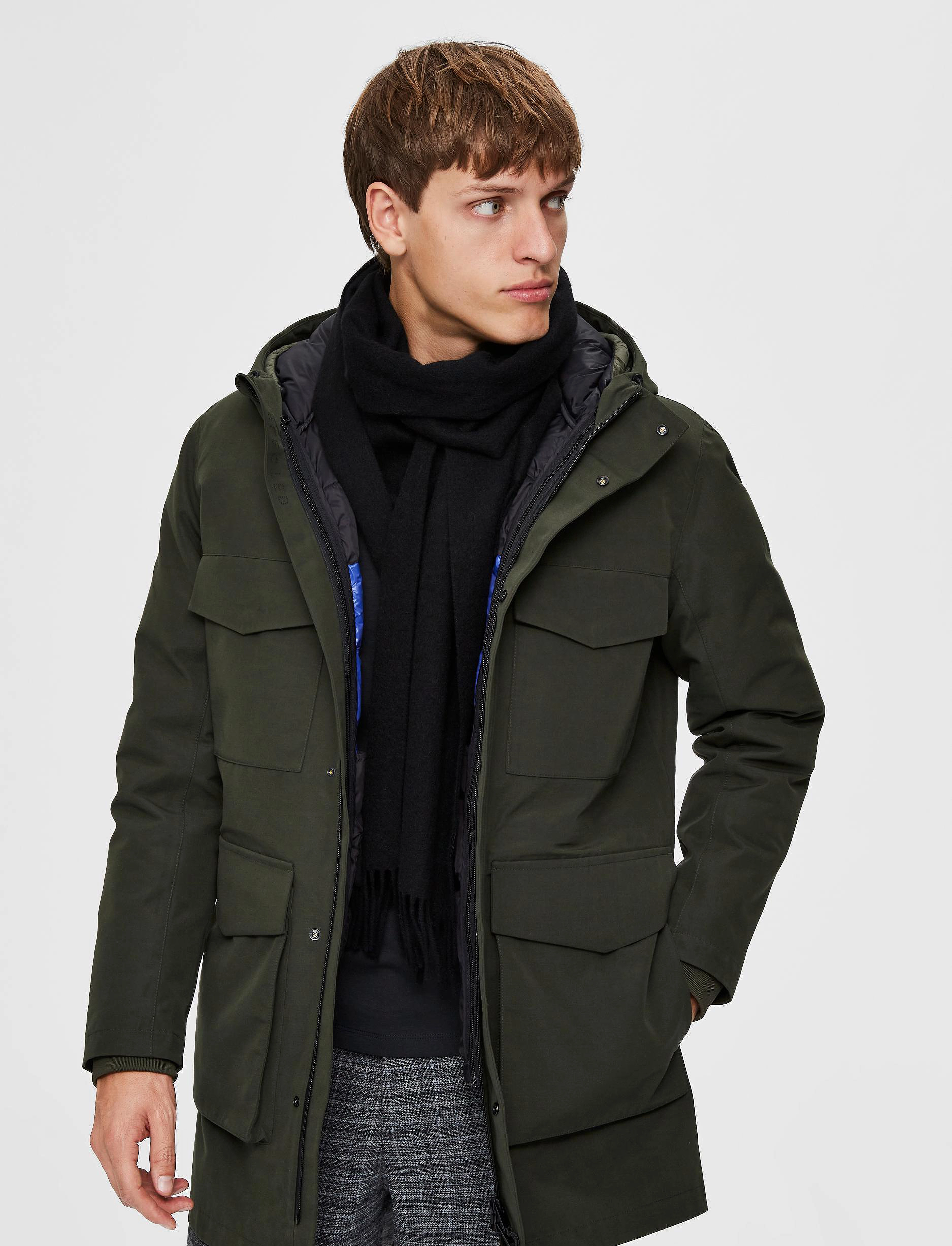 Selected SLMTOPE WOOL SCARF - Kollektionen - BLACK / black