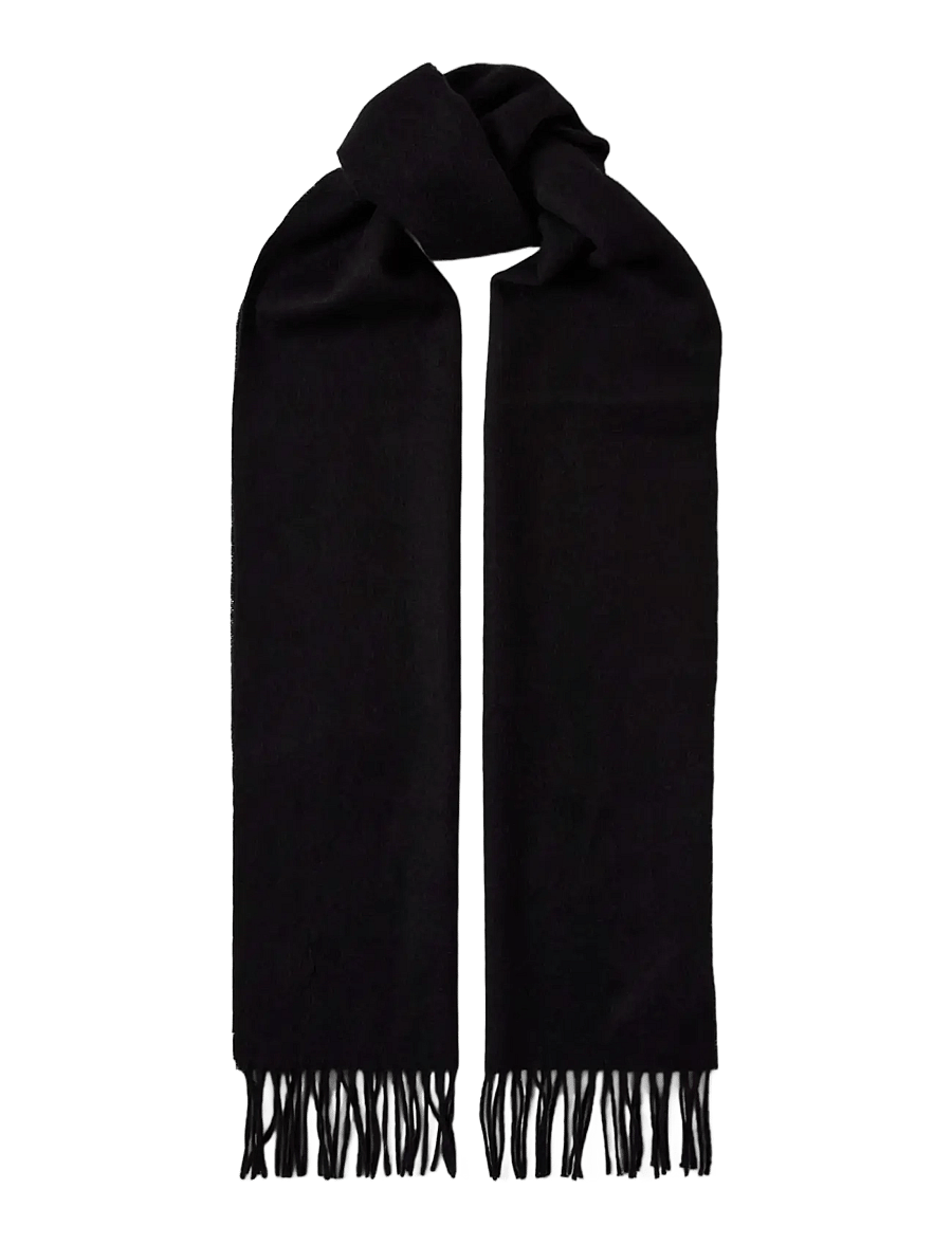 Selected - SLMTOPE WOOL SCARF - accessoarer - black - 3