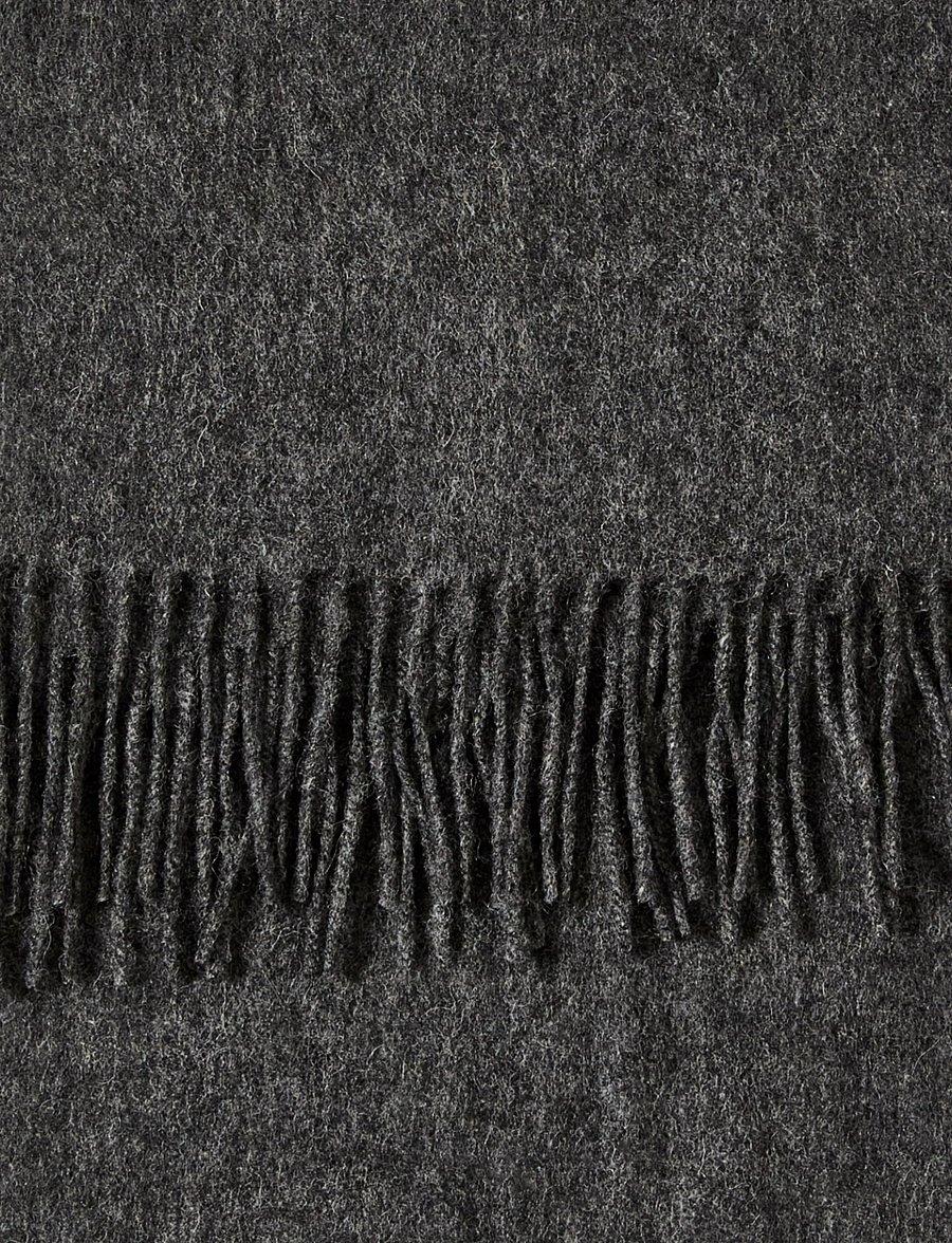 Selected - SLMTOPE WOOL SCARF - halstørklæder - medium grey melange - 2