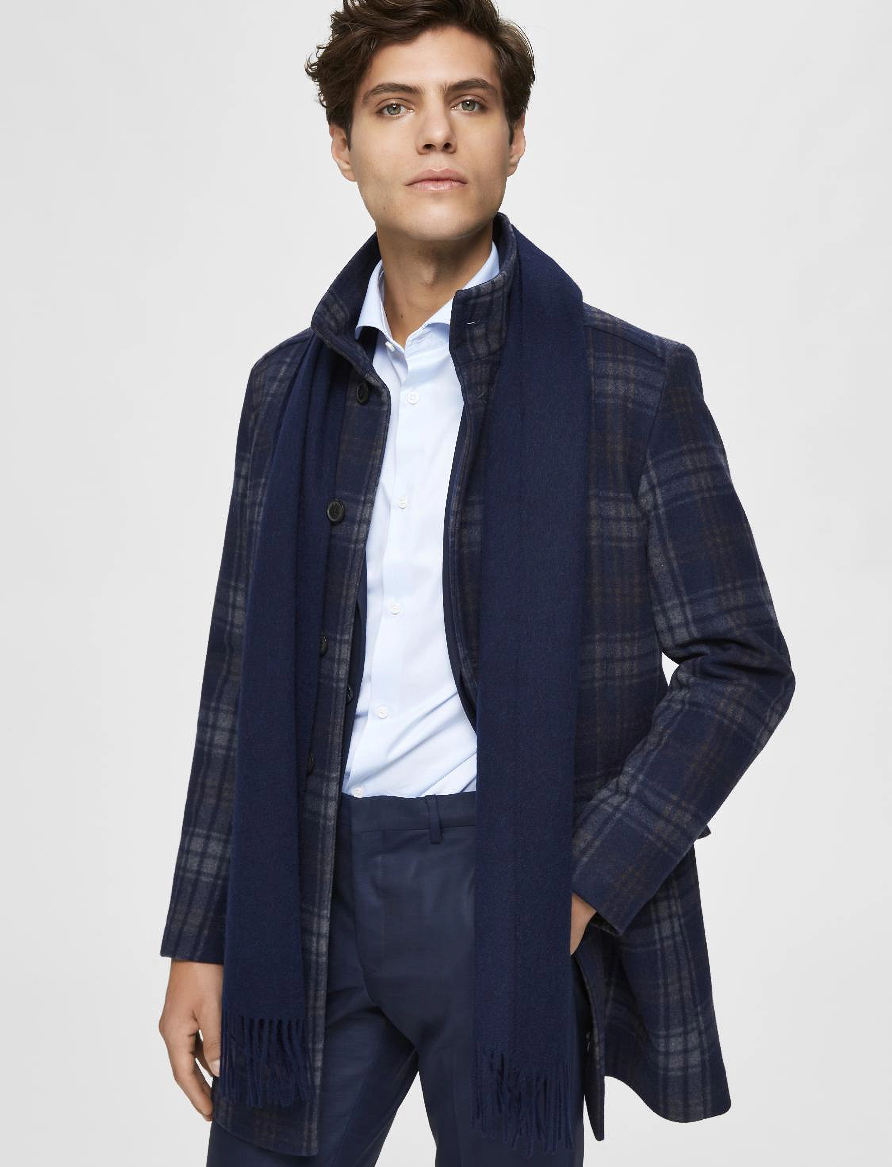 Selected - SLMTOPE WOOL SCARF - sky captain - 0