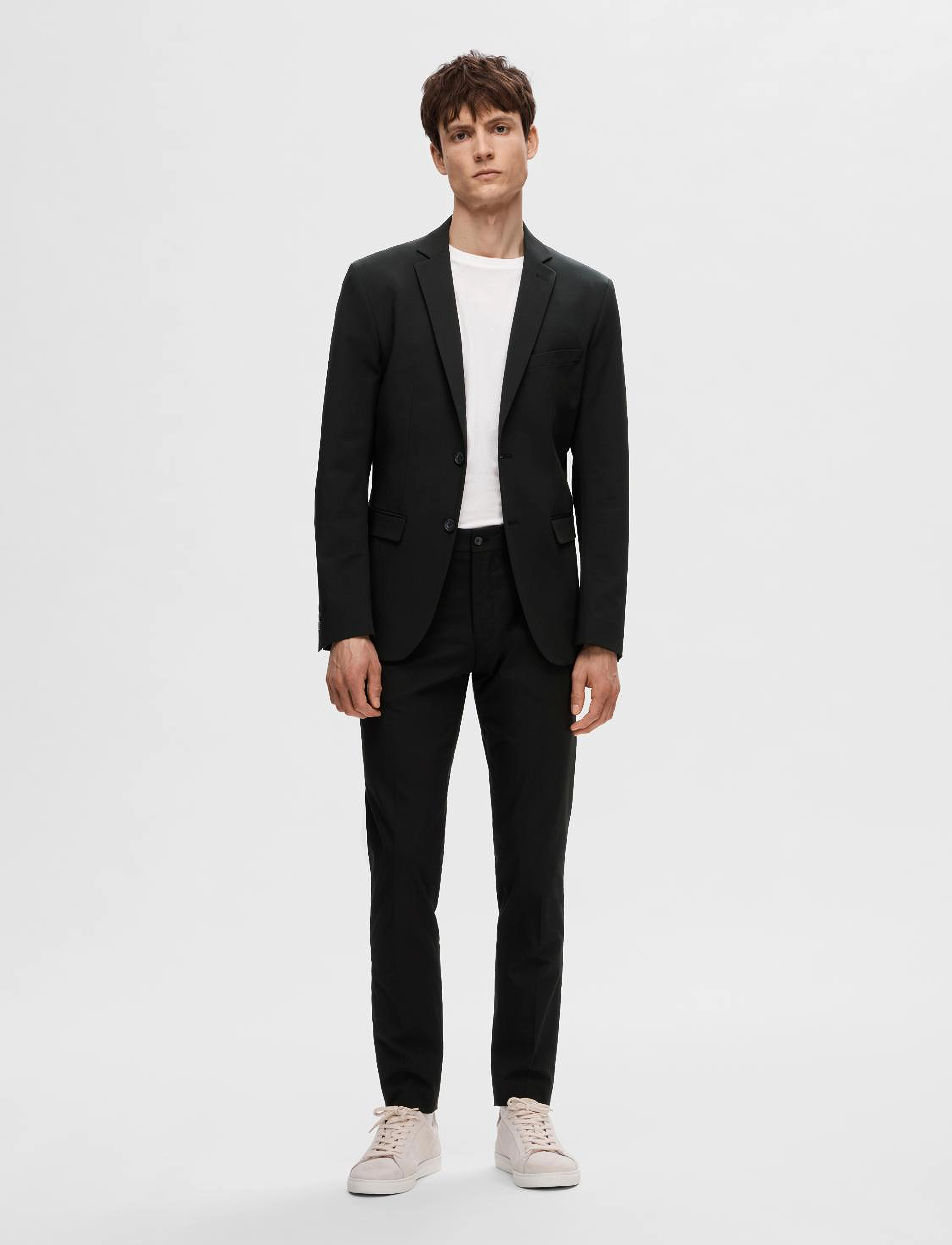 Selected - SLHSLIM-MYLOLOGAN BLACK TROUSER B NOOS - black - 4