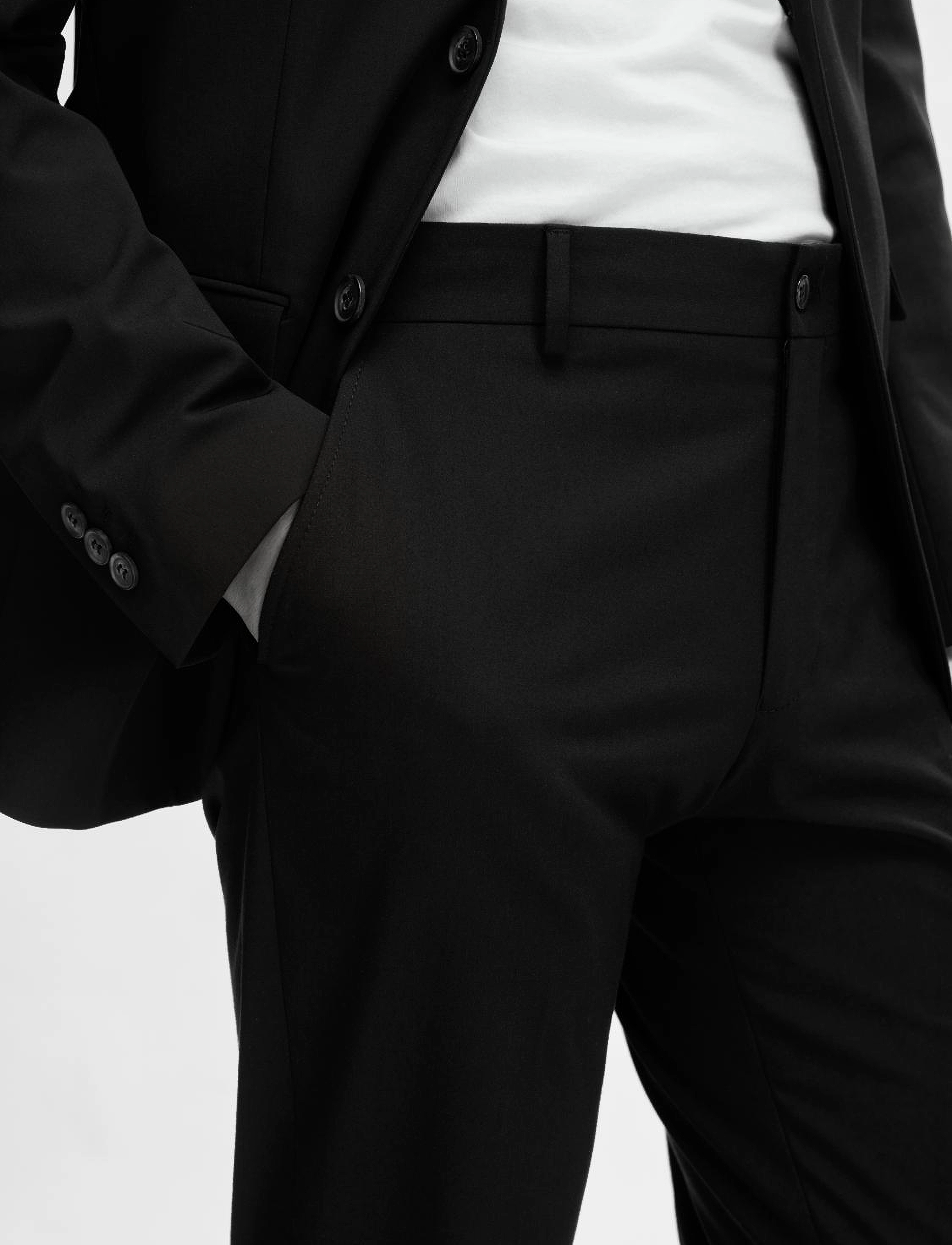 Selected - SLHSLIM-MYLOLOGAN BLACK TROUSER B NOOS - black - 5