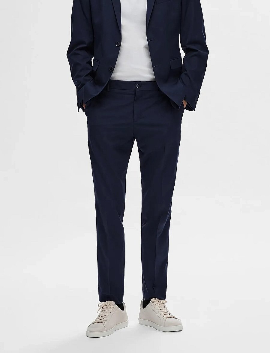 Selected - SLHSLIM-MYLOLOGAN NAVY TROUSER B NOOS - suit trousers - navy blazer - 0