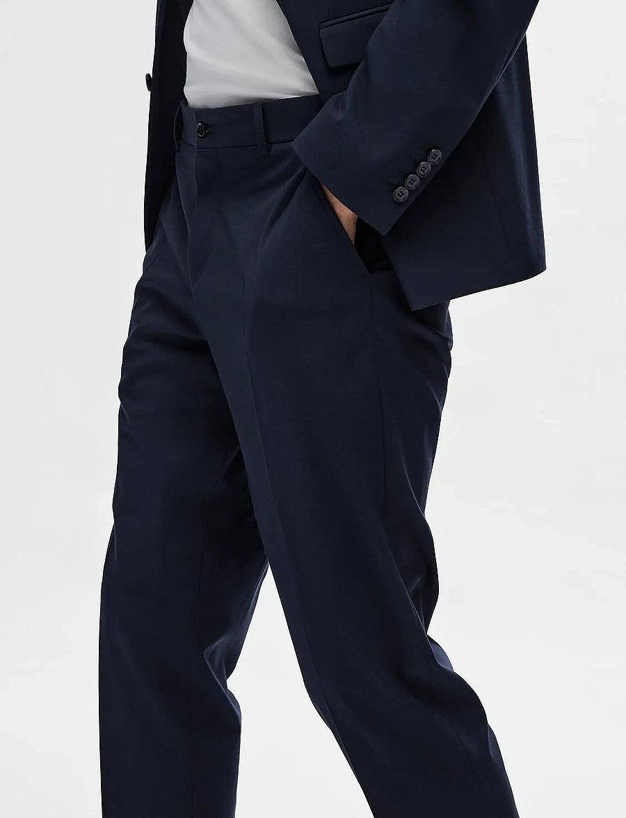 Selected - SLHSLIM-MYLOLOGAN NAVY TROUSER B NOOS - suit trousers - navy blazer - 5