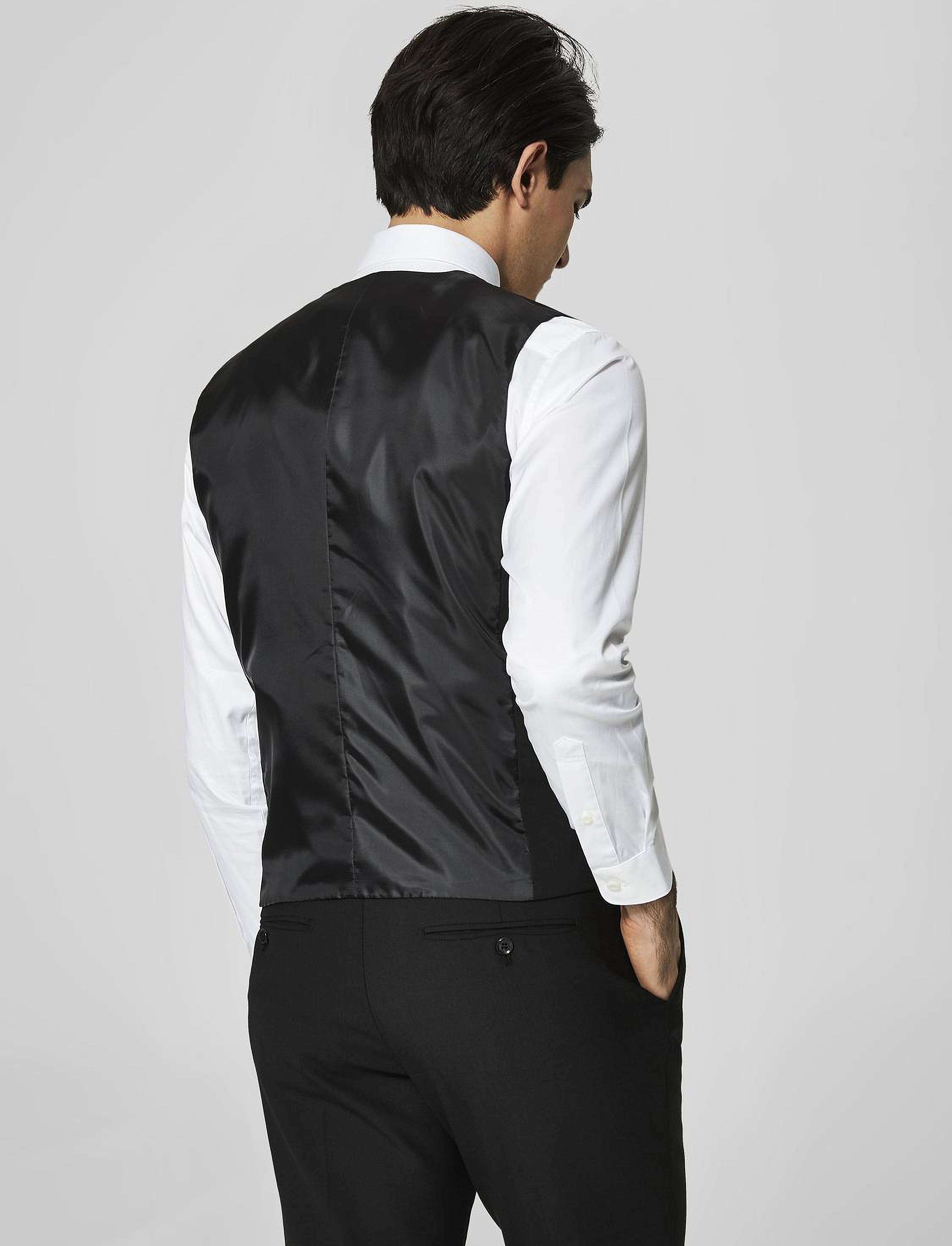 Selected - SLHSLIM-MYLOLOGAN BLACK WAISTCOAT B NOOS - black - 3