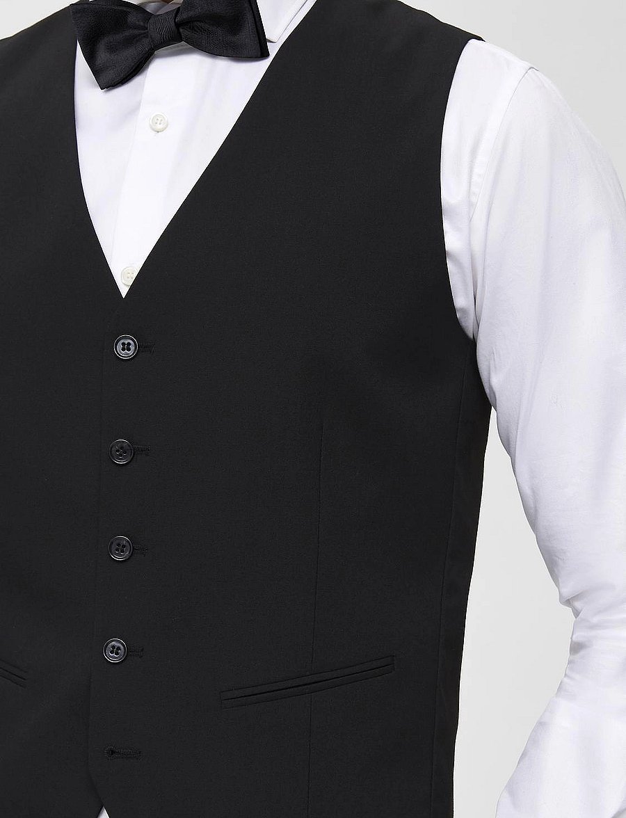Selected - SLHSLIM-MYLOLOGAN BLACK WAISTCOAT B NOOS - black - 5