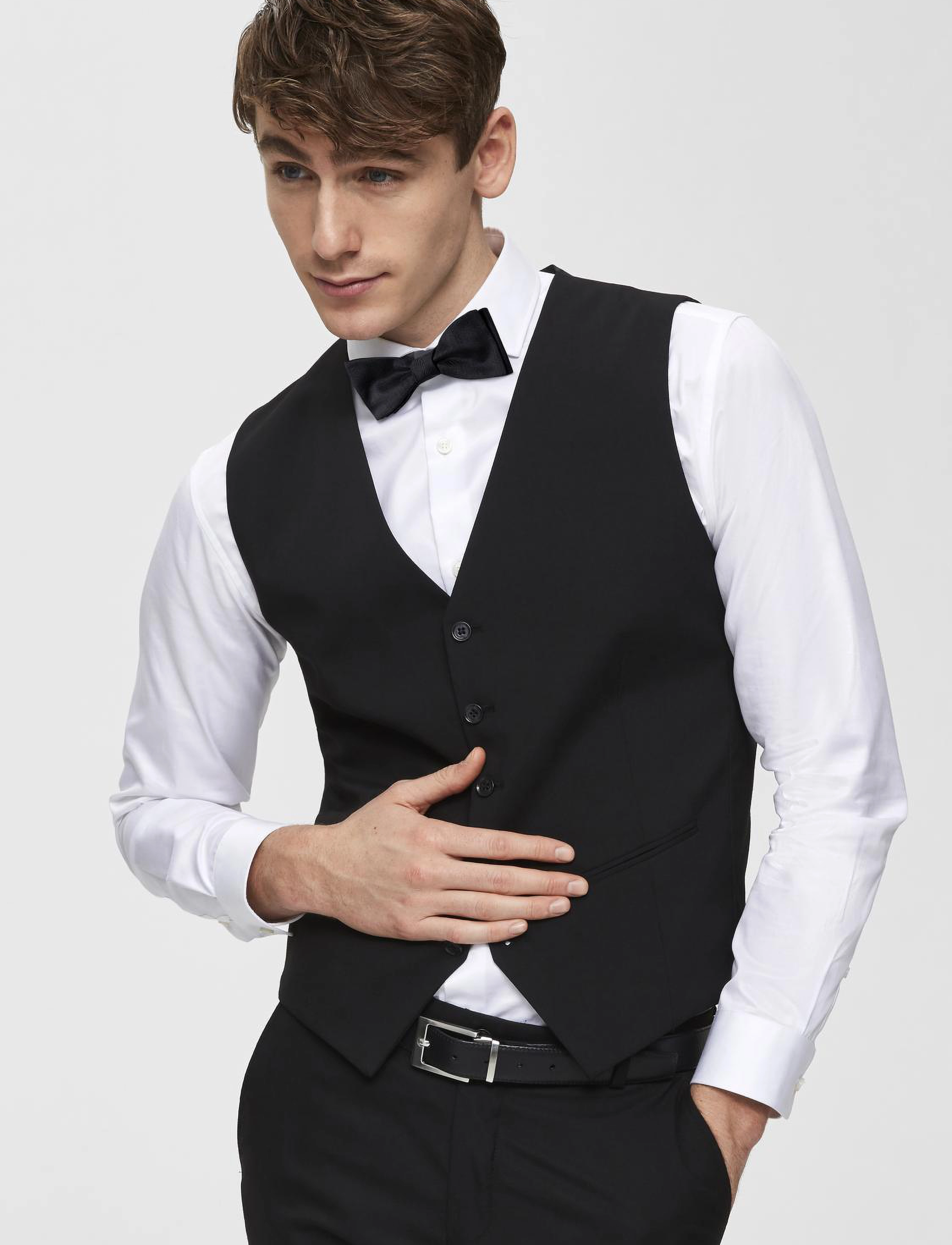 Selected - SLHSLIM-MYLOLOGAN BLACK WAISTCOAT B NOOS - veste - black - 3