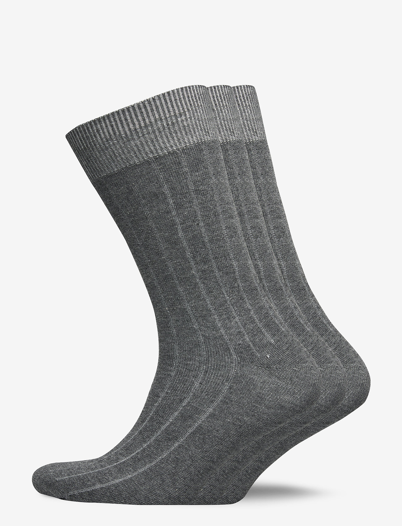 Selected Homme - SLHPETE 3-PACK COTTON RIB SOCK NOOS - grey - 0